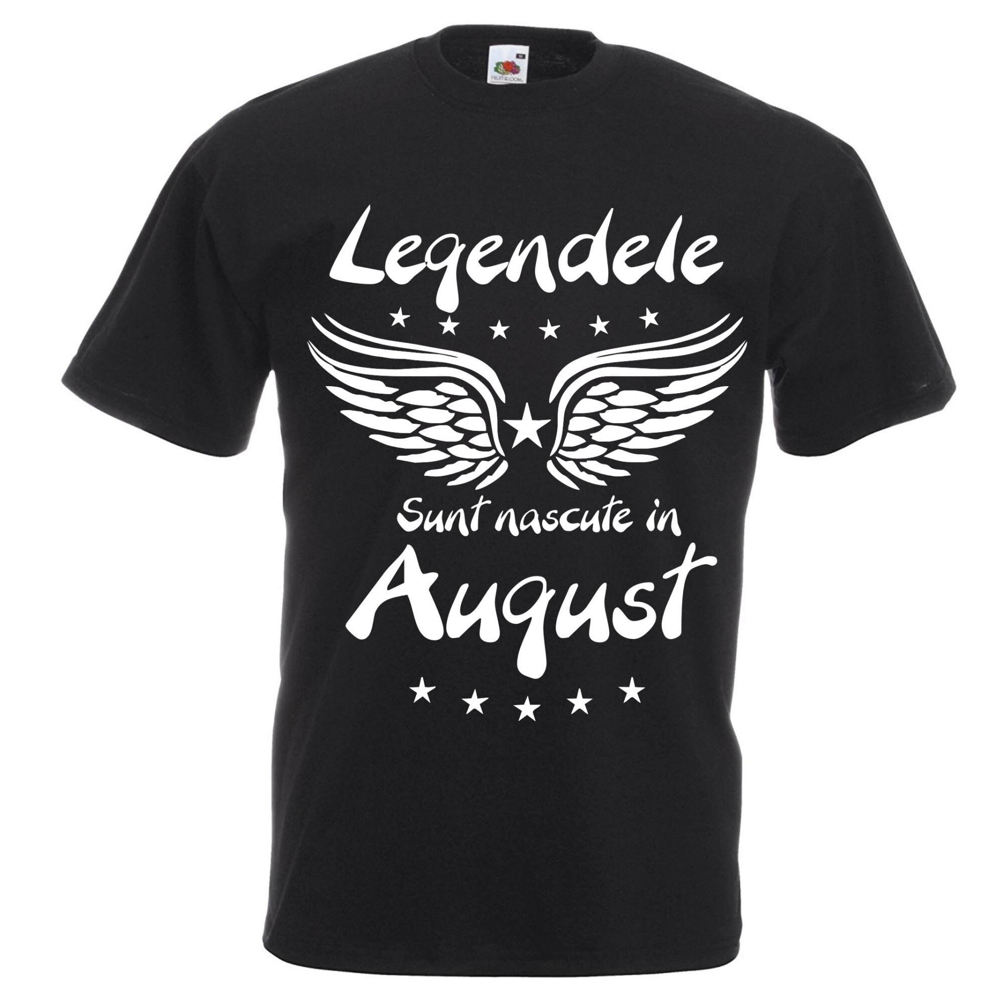 Tricou barbatesc,marimea S, culoare Negru, Fruit of the Loom/Legendele sunt nascute in August