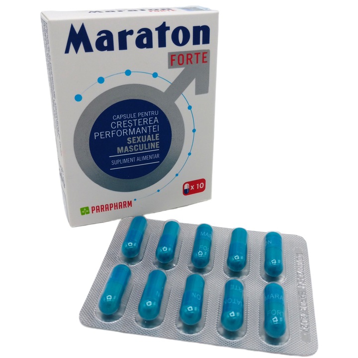 Capsule pentru cresterea performantei sexuale masculine, 1 blister x 10 capsule, Maraton Forte