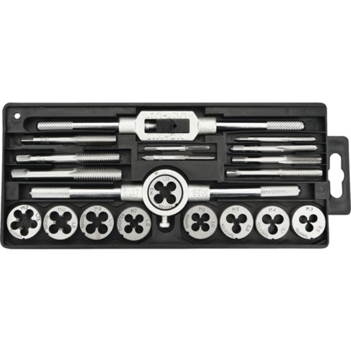 Topex Комплект метчици и матрици M3-M12, 20 бр
