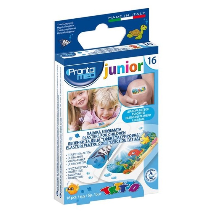 Plasturi pentru Copii, Sterile, Tattoo Ocean, 16 bucati