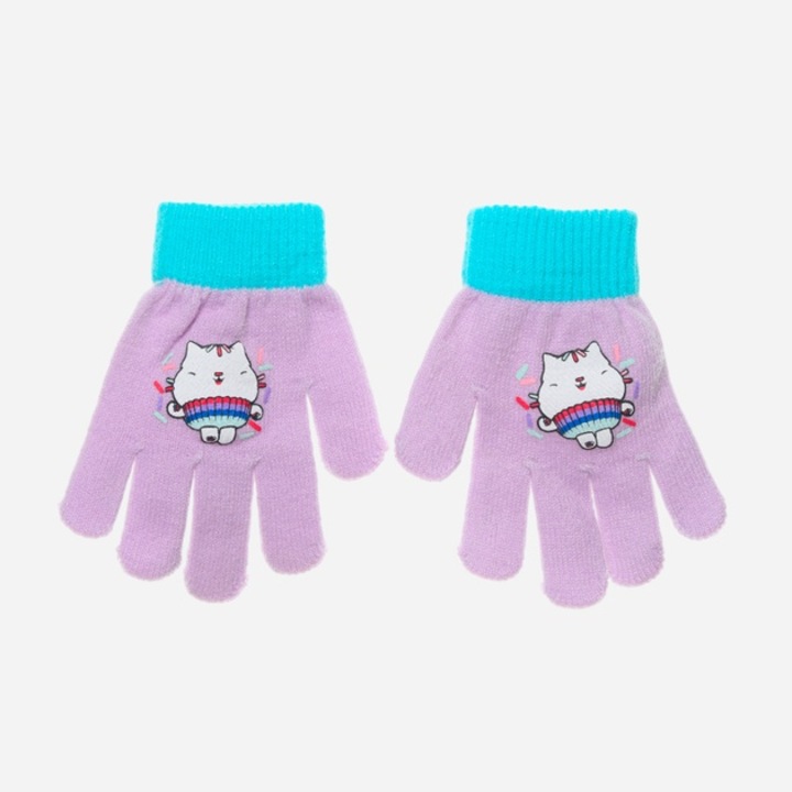 Gabby's Dollhouse Love girls textil kesztyű 27449, Mályvaszín, Egyetlen