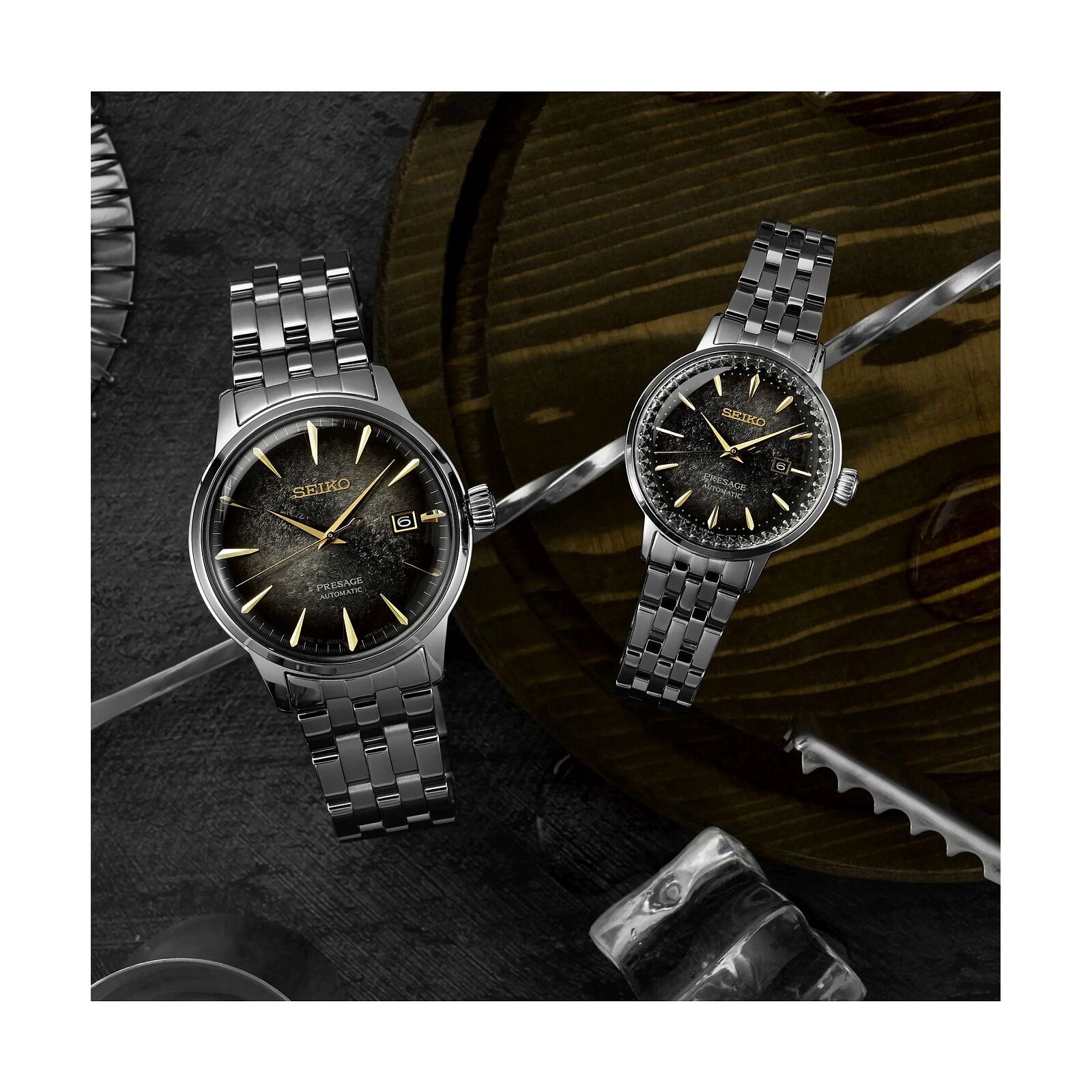 Ceas Seiko Presage Limited Edition, automat, 41mm, argintiu, gri