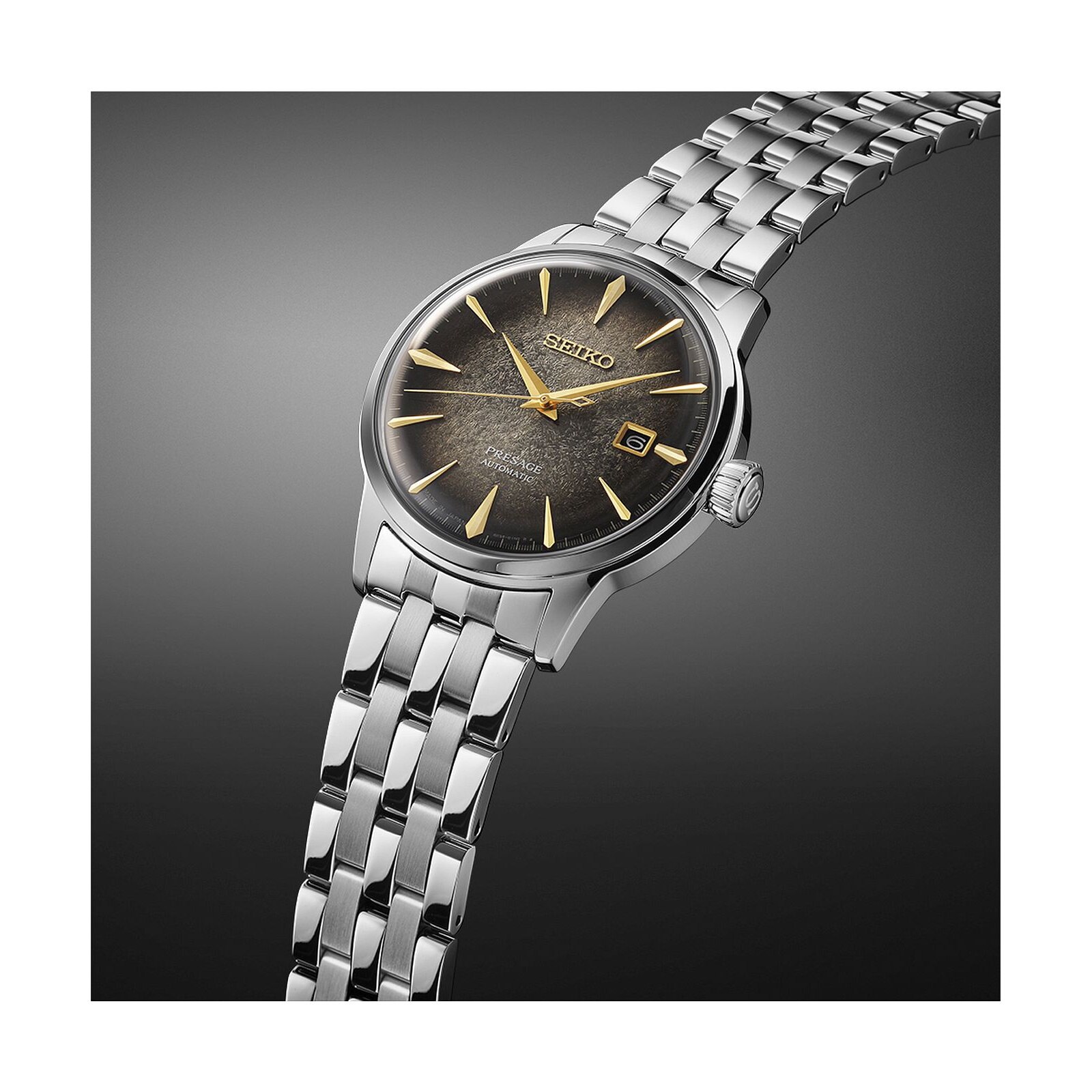 Ceas Seiko Presage Limited Edition, automat, 41mm, argintiu, gri