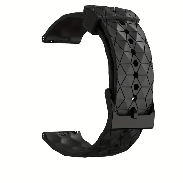 Силиконова каишка, 20мм, ромбовидна шарка, за Samsung Galaxy Watch 5/Watch 4/Watch 6 40mm 44mm/Samsung Galaxy Watch 5 Pro 45mm/Galaxy Active 2/Galaxy Watch 3/Galaxy Watch 6 Classic Band, Черна
