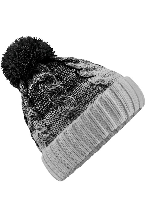 Шапка за възрастни Beechfield, черна/светло сива, един размер