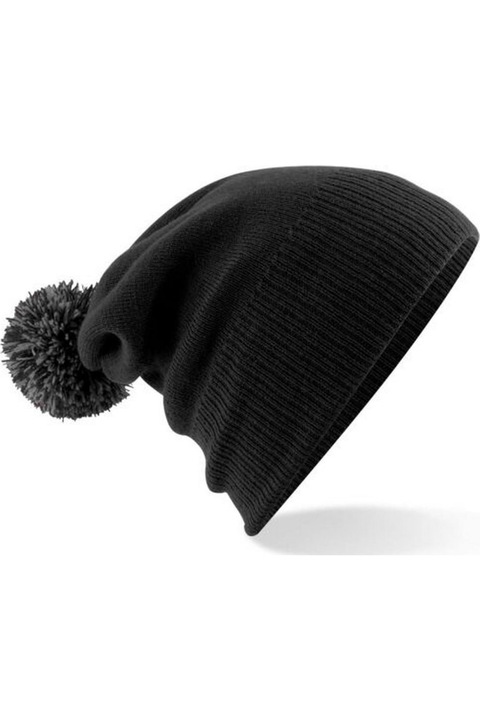 Шапка за възрастни Beechfield, черна/графитен един размер