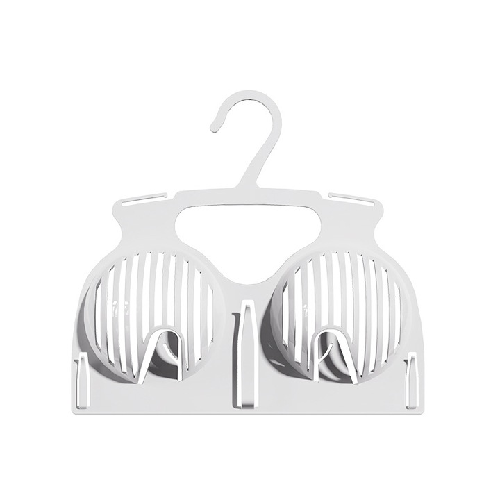 Комплект от 2 пластмасови закачалки за сутиени, изрязан дизайн, бели, 11,5x11 инча