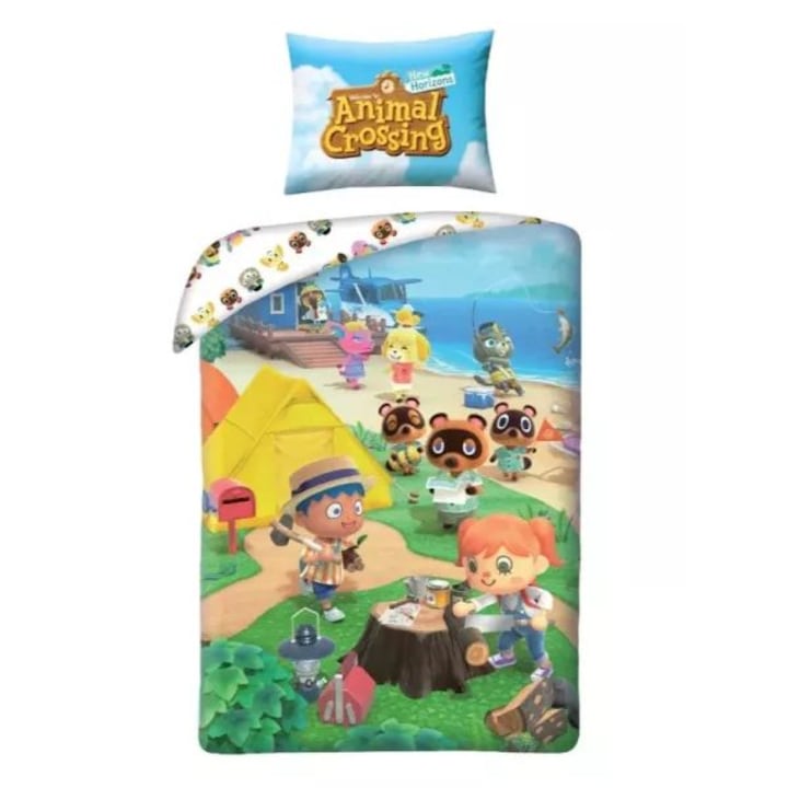 Animal Crossing pamut ágyneműhuzat garnitúra - 140 x 200 cm