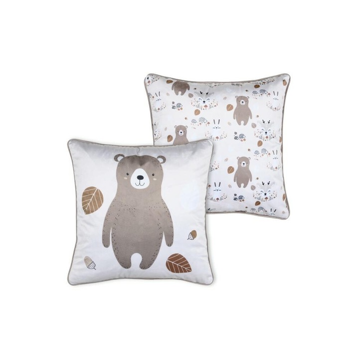 Perna, Stof, Animale Din Padure, Material Moale, Doua Fete, Motive De Padure, 40x40