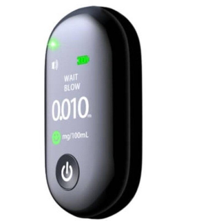 Преносим алкотестер, безконтактен дизайн, бързо зареждане USB-C, компактен, за няколко потребителя