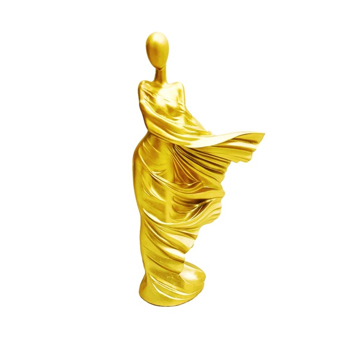 Statueta decorativa, abstracta, aurie, 28 cm