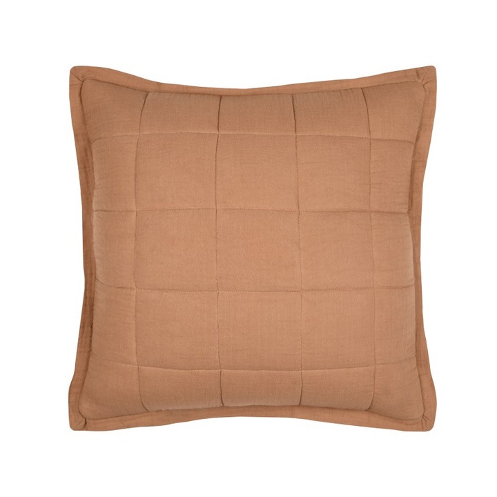 Perna, Stof, Ellie, Structura Matlasata, Husa Din Bumbac, Manopera De Inalta Calitate, 45x45, Camel