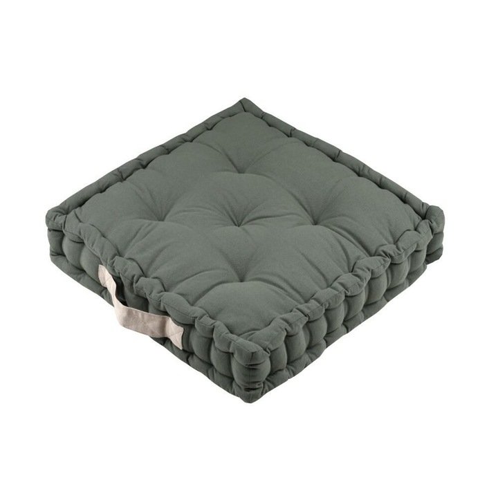 Perna De Podea, Stof, Duo, Material De Inalta Calitate, Umplutura Groasa, Maner Practic, 45x45 cm, Olive