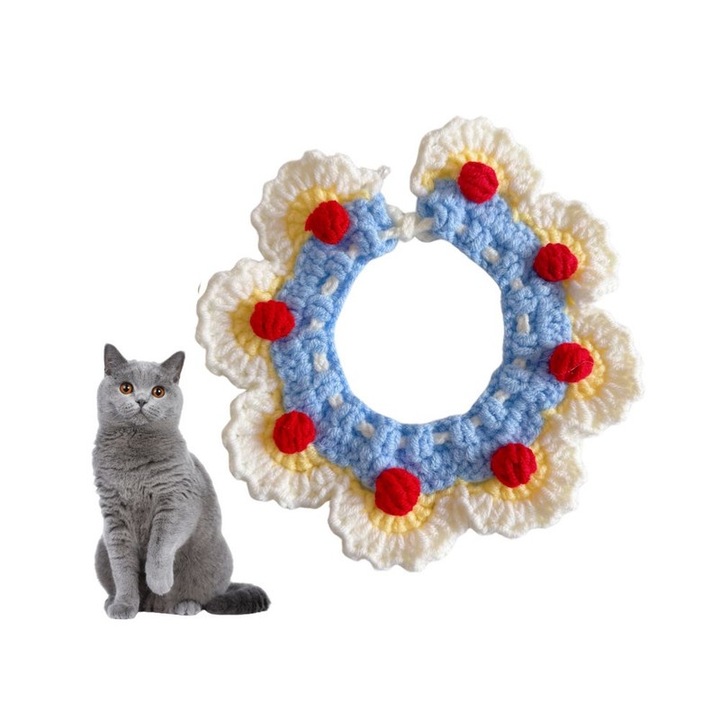 Guler din bumbac natural 100%, albastru, 90cm