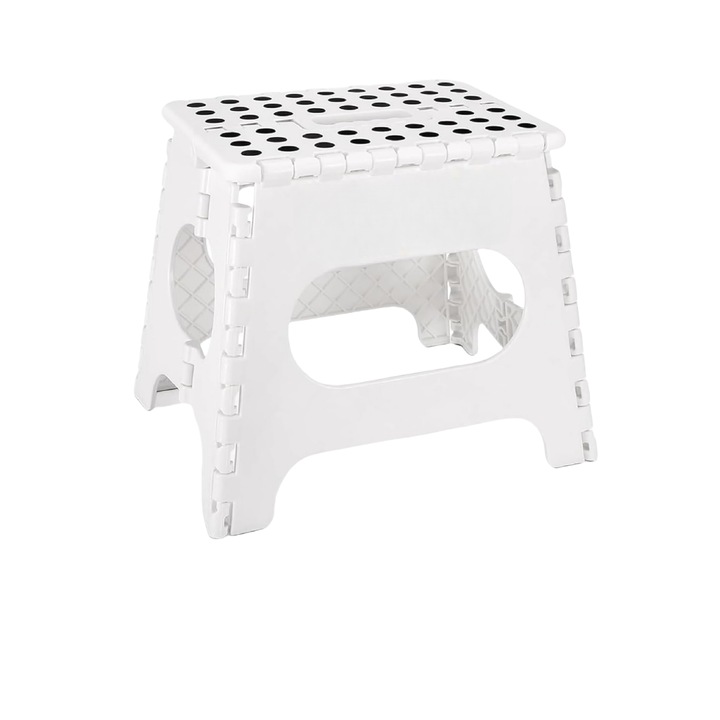 TasyPins összecsukható gyerekszék, 18cm, fehér, 50kg teherbírás, kompakt kivitel