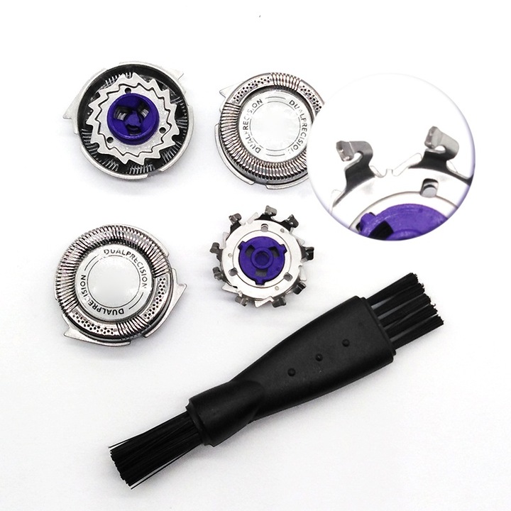 Set 3 lame de schimb pentru aparate de ras, For Philips Norelco HQ8 HQ850 HQ7120/A AT750 PT860 PT870 AT751 AT890 AT891 HQ8200 HQ8240 models, etc., inox, impermeabil, argintiu