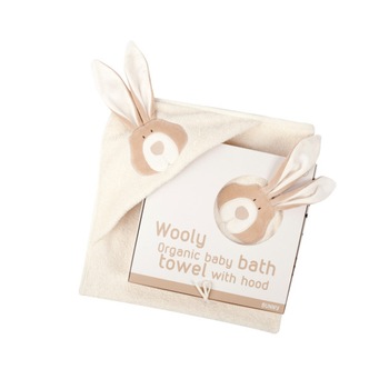 Prosop Bunny cu gluga din bumbac organic pentru bebelusi Prosop Bunny cu gluga din bumbac organic pentru bebelusi