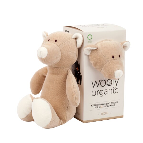 Jucarie ursulet din bumbac organic pentru bebelusi