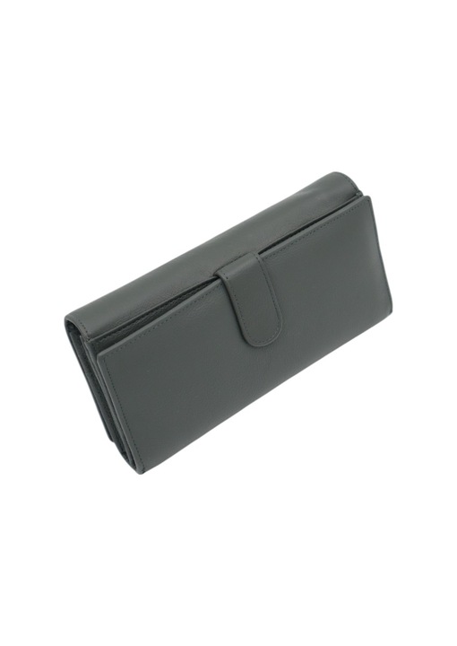 Portofel de dama din piele naturala Hassion A05, dark green