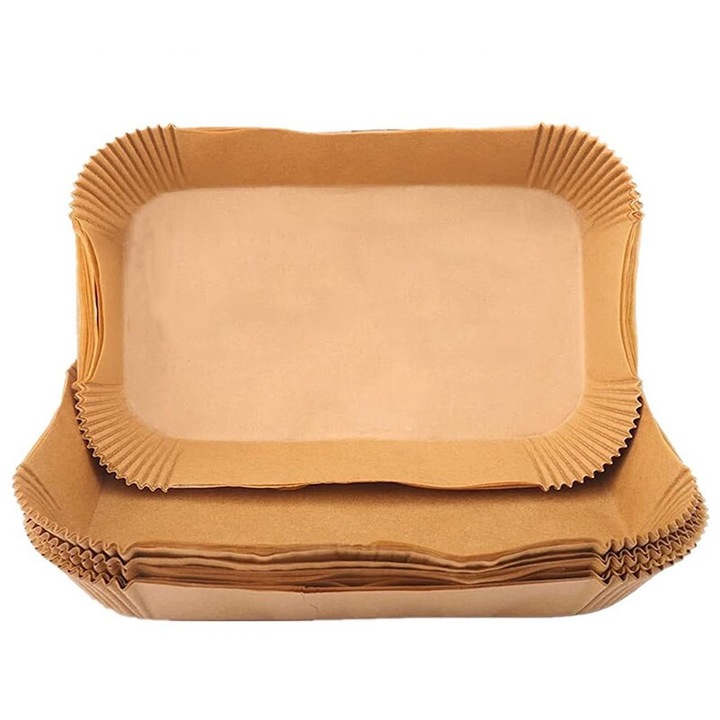 Hartie de copt pentru AirFryer, DOUUCO, 100 bucati, 20x14cm, Maro