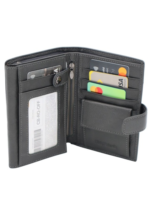 Portofel barbatesc, din piele naturala, Hassion, 60277, gray