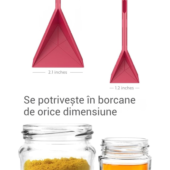 Linguri de masurare plate 3 in 1 - 2 linguri, 6 dimensiuni diferite, multifunctionale pliabile Gadgeturi de bucatarie Ustensile Linguri de gatit Ingrediente lichide -- Rosu