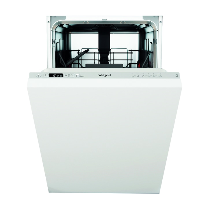 Съдомиялна за вграждане Whirlpool WSIC 3M27, Клас Е, 6 програми, 10 комплекта, Aquastop, Бял