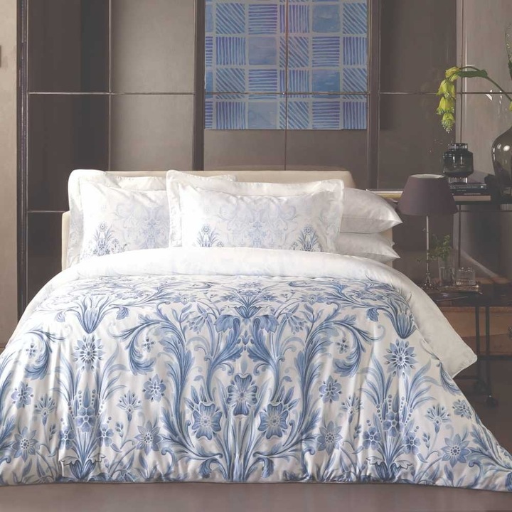 Спално бельо Valeron за 2 човека, Queen, Blue, Egyptian Cotton, 6 бр