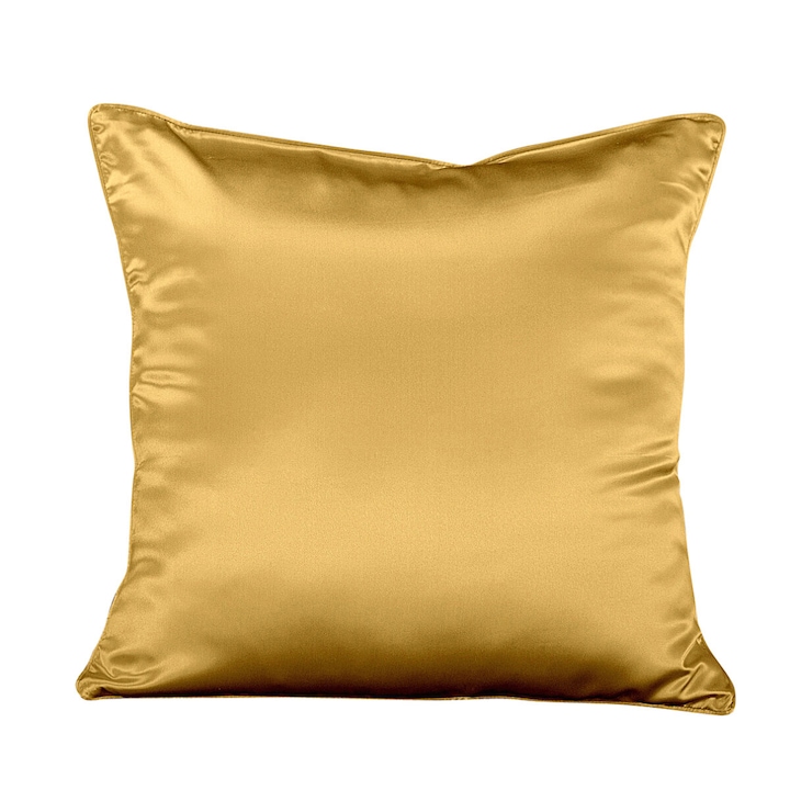 Fata de perna, Malbery, 100% matase naturala de dud de clasa A, 40 x 40cm, Fermoar, Auriu