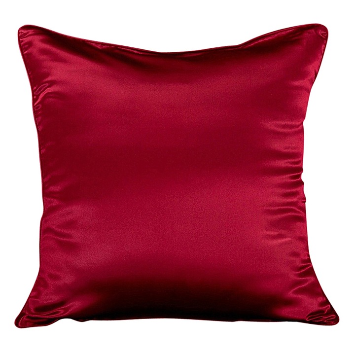 Fata de perna, Malbery, 100% matase naturala de dud de clasa A, 40 x 40cm, Fermoar, Rosu