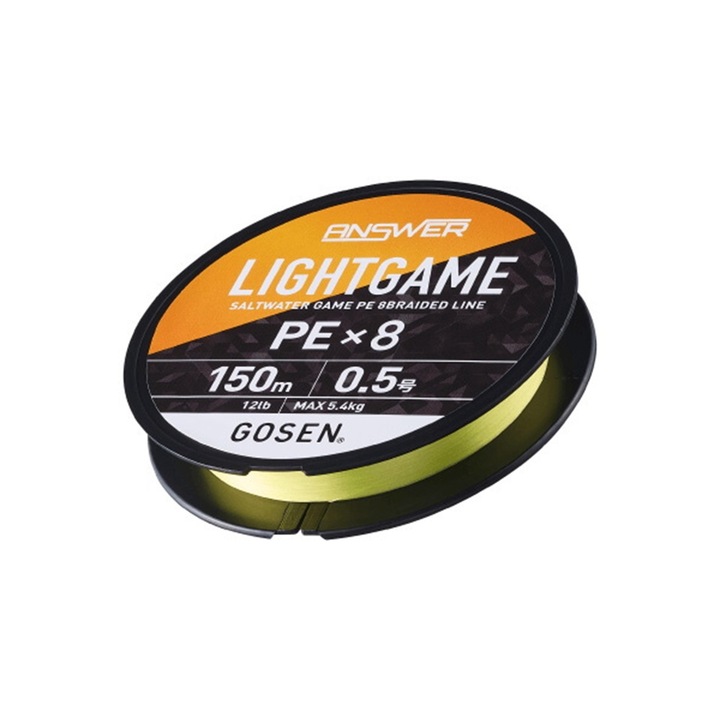 Fir textil Gosen Answer Light Game PE X8 Cocktail Yellow 150m, marime PE 0.3, 0.09mm, 3.8kg