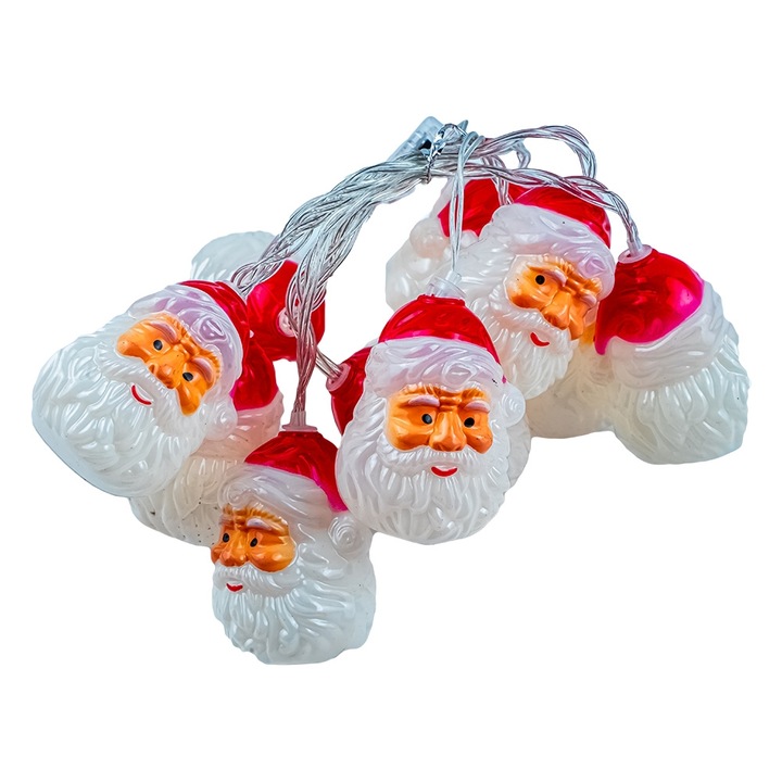 Instalatie cu baterii, 10 leduri, 1, 5 m, Mos Craciun