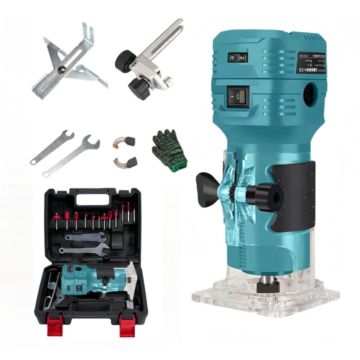Marógép, XINLOSHU®, 650 W, 32000 ford./perc, 6 sebességfokozat, 12 marófej, 3-16 mm, kék