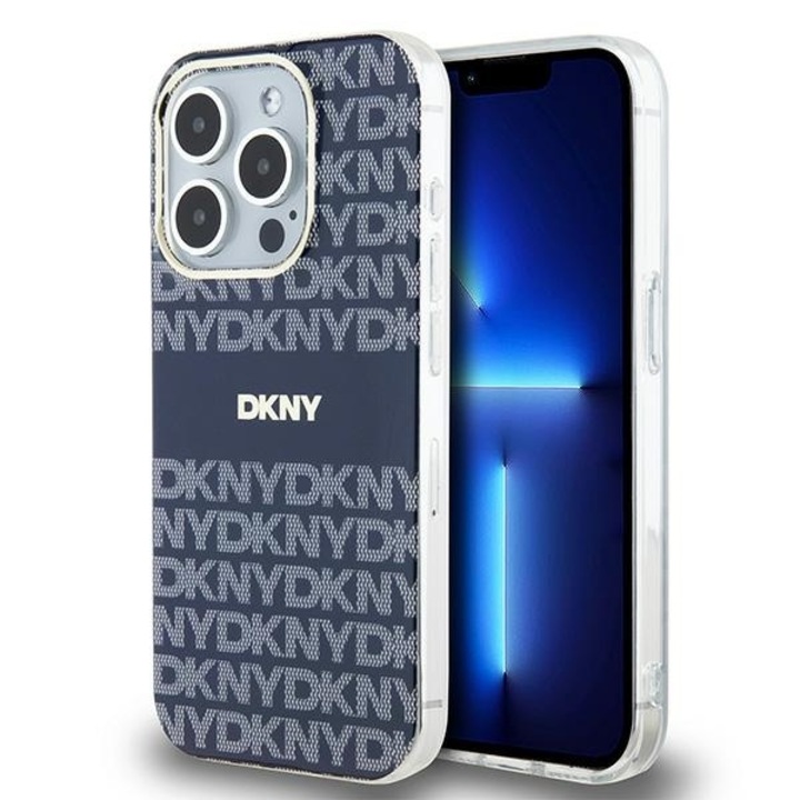 Калъф за iPhone 15 Pro - DKNY IML Mono & Stripe MagSafe (DKHMP15LHRHSEB) - син