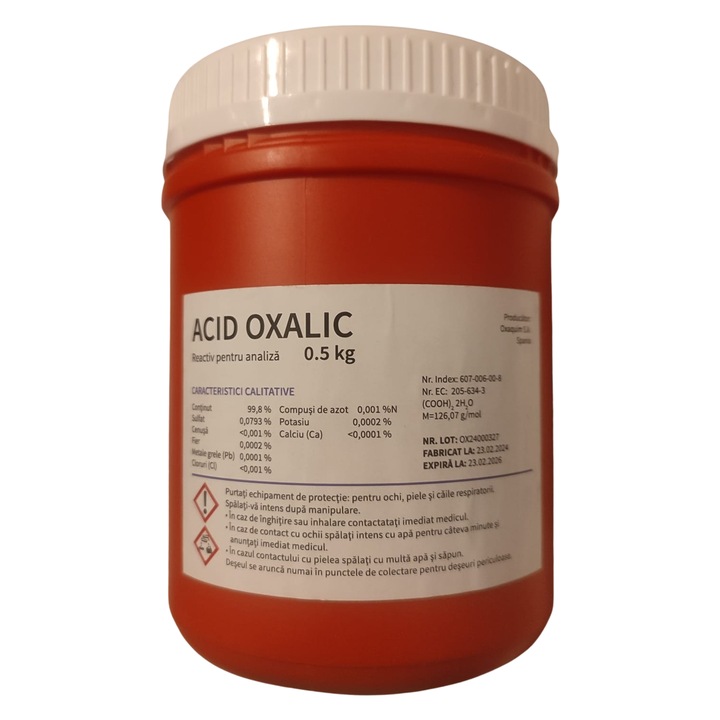 Acid Oxalic pudra 500g, tratament organic anti-varroa, puritate 99%
