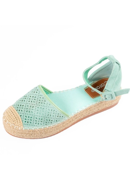 Sandale, Moda Stil, klavi, Piele ecologica intoarsa, Verde, Verde