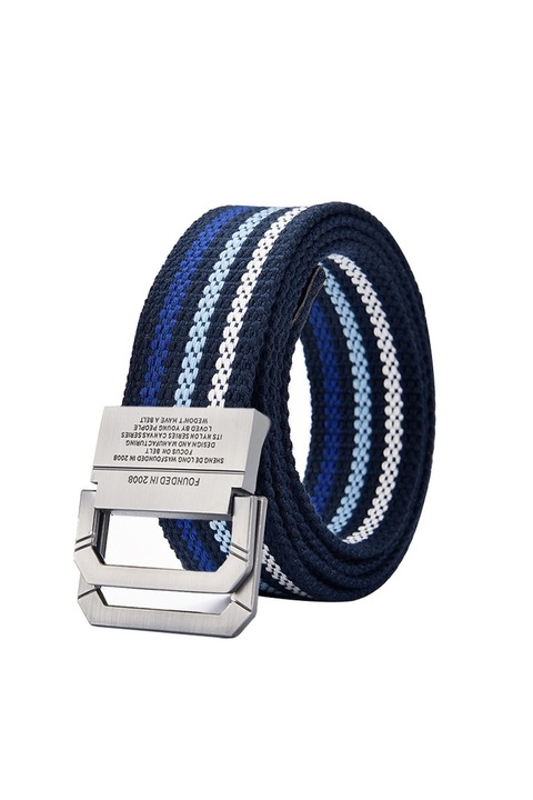 Curea unisex, Nylon, Albastru/Alb, 3.5x120cm