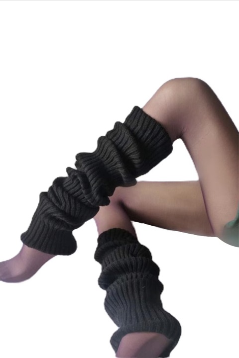 Дамски гети под коляното, черен, дължина, 50см