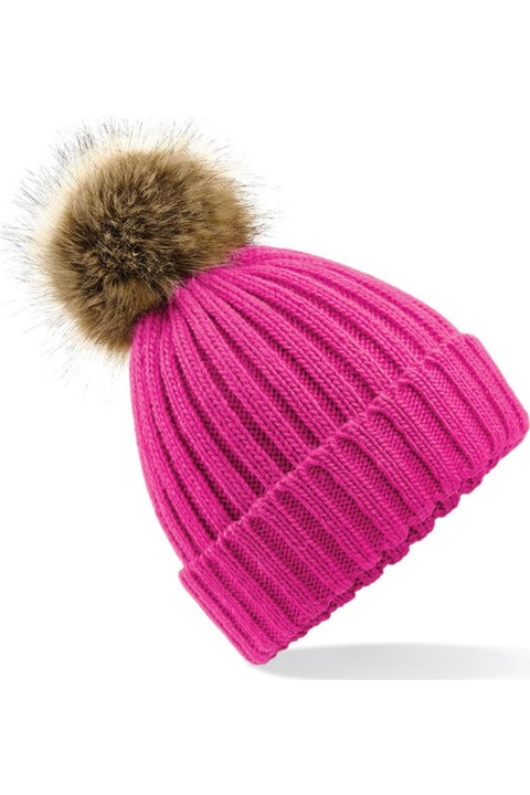 Шапка за възрастни Beechfield, Фуксия Един размер