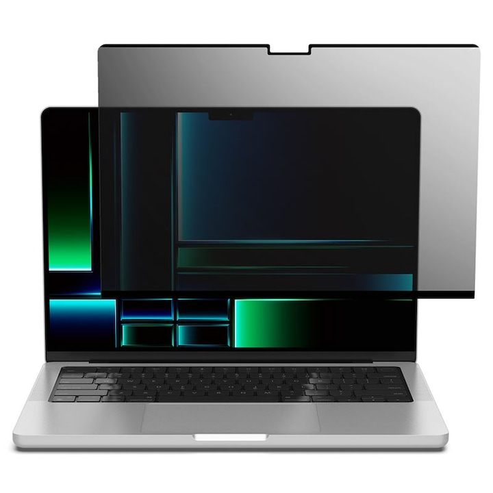 Folie protectie Spigen SafeView compatibila cu MacBook Pro 14 inch 2021/2023/2024 Privacy