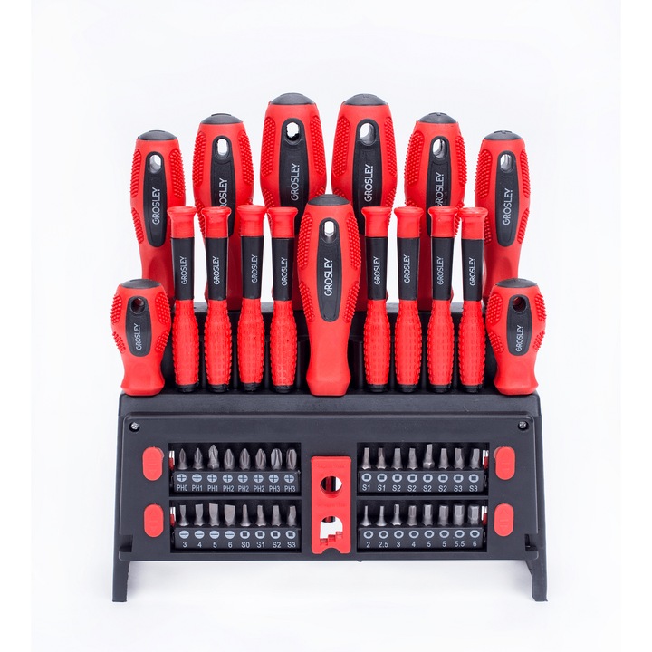 GROSLEY csavarhúzó készlet 50 részes (Lapos, Philips, Torx és bitkészlet)