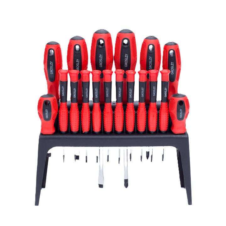 GROSLEY csavarhúzó készlet 18 részes (Lapos, Philips, Torx)