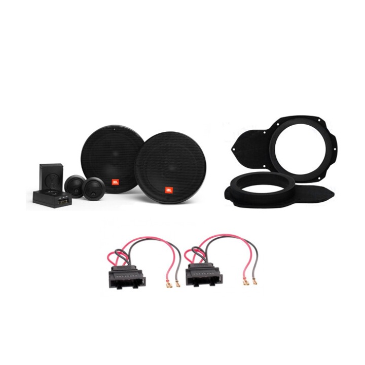 VW Passat B6/B7 аудио пакет, високоговорители JBL Stage2 604C, 16см, 45W RMS, MDF адаптерни пръстени, щепсели Connectica