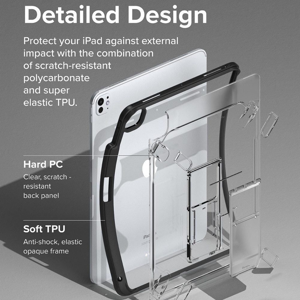 Husa pentru iPad Air 13 (2024) - Ringke Fusion Sketch Stand - Smoke Black