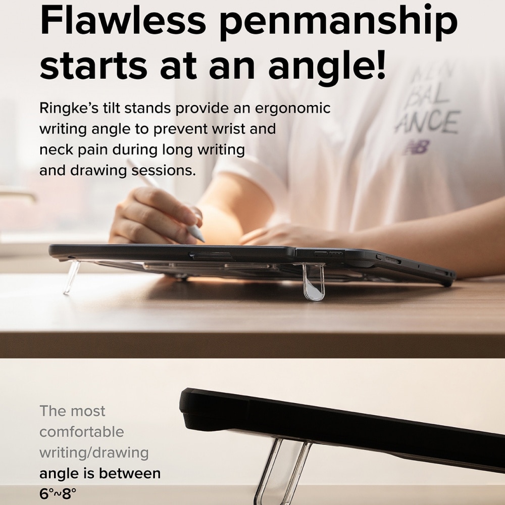 Husa pentru iPad Air 13 (2024) - Ringke Fusion Sketch Stand - Smoke Black