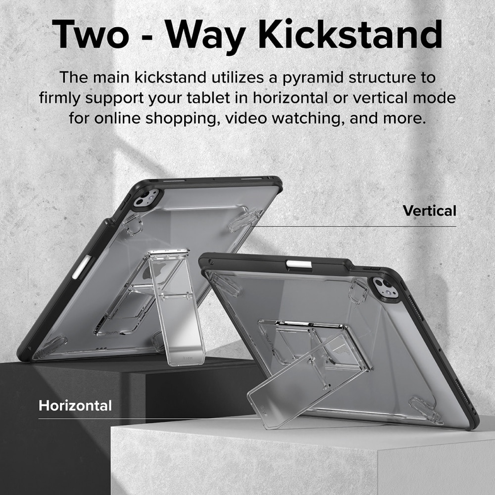 Husa pentru iPad Air 13 (2024) - Ringke Fusion Sketch Stand - Smoke Black