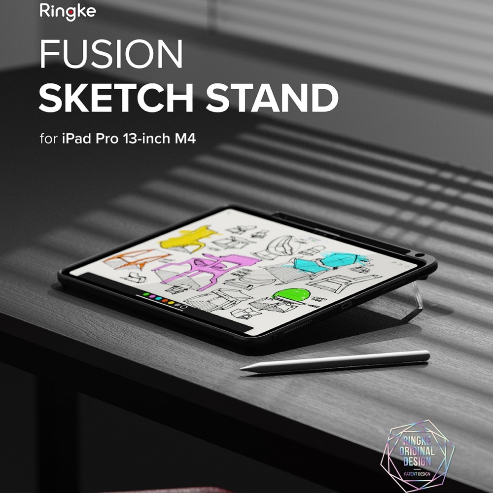 Husa pentru iPad Air 13 (2024) - Ringke Fusion Sketch Stand - Smoke Black