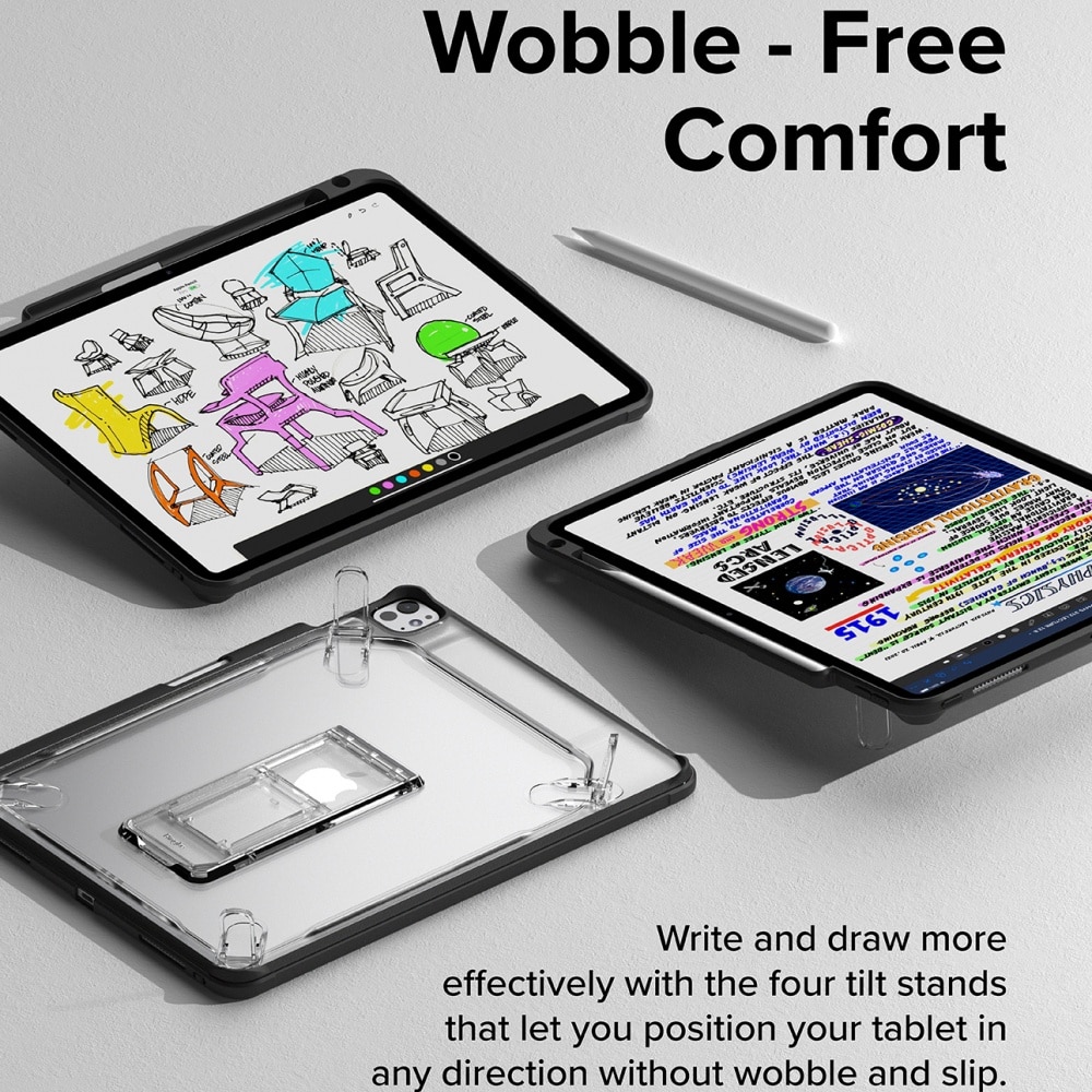 Husa pentru iPad Air 13 (2024) - Ringke Fusion Sketch Stand - Smoke Black