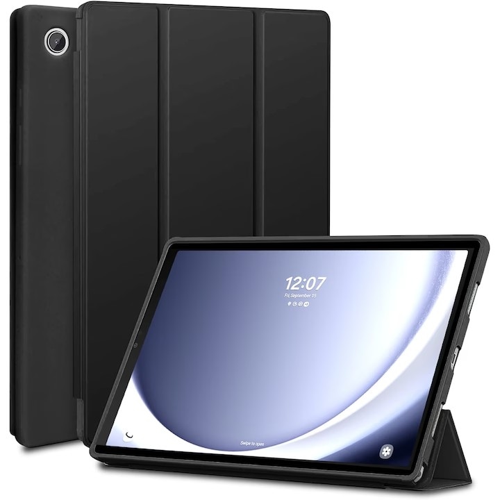 Husa tableta pentru Samsung Galaxy Tab A9 8.7", VIENOD®, TPU Smart Cover, functie de suport, negru