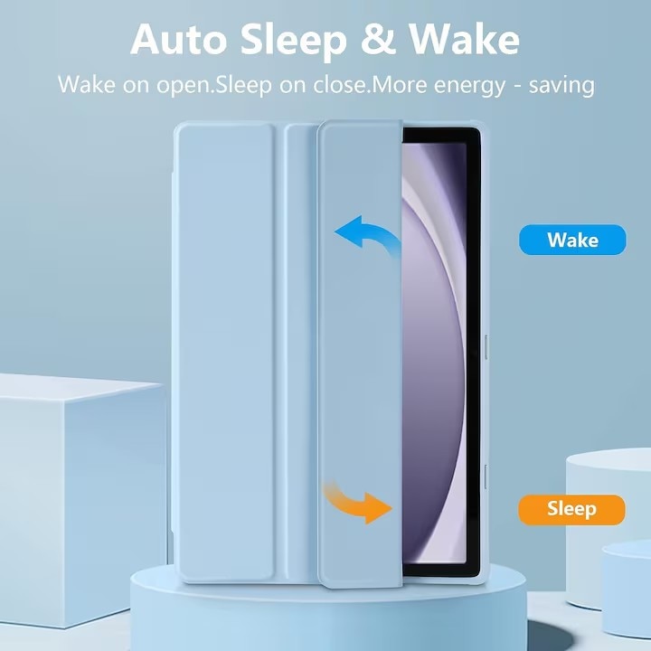 Husa tableta pentru Samsung Galaxy Tab A9 de 8, 7 inchi, VIENOD, TPU Smart Cover, albastru cerul